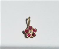 Pendente Soprana Donna in Oro giallo FIORE RUBINI